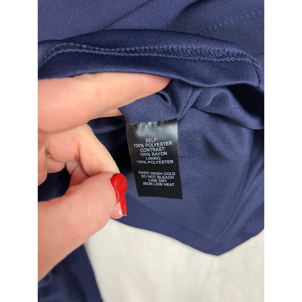 Lulus Navy Blue Strapless Popover Ruffle Midi Dress Pockets Large 0597 - Picture 5 of 6